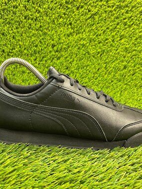 Puma Roma Basic Kids Boys Size 6Y Black Walking Leather Shoes Sneakers